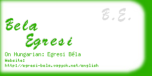 bela egresi business card